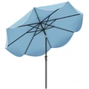 Image de CostwayParasol de Patio de 280 cm avec Manivelle Inclinaison à Bouton-poussoir Bords Froncés Parasol de Marché à Double Toit Bleu