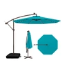 Image de CostwayParasol Déporté de 3 m avec 32 Lumières LED Panneau Solaire Batterie Sac de Sable Auvent Imperméable Parasol pour Jardin Piscine Patio Vert