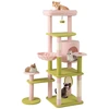 Image de CostwayArbre à Chat de 148 cm de Hauteur Tour pour Chat Esthétique à Plusieurs Niveaux avec Perchoir Supérieur Rembourré Rose