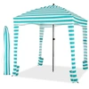 Image de CostwayTente Cabane de Plage Pliable Auvent de Plage Portable avec Sac de Transport Paroi Lat ©rale Amovible 8 Sacs de Sable Vert