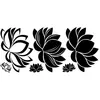 Image de ROOMMATES Sticker Mural Géant Fleur de Lotus avec Lignes Noires