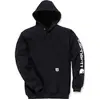 Image de Carhartt, Hommes, Pull-over, Sweat à capuche avec logo en manches, Noir, (M)