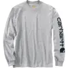 Image de Carhartt, Hommes, Chemise, Koszulka Logo T-shirt à manches longues, Gris, (XXL)