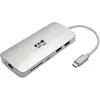 Image de Eaton Station d'accueil USB-C 4K HDMI USB 3.2 Gen 1 USB-A/C Hub GbE Memory Card 60W PD Charging (USB-C, 4 ports), Station d’accueil + hub USB, Argent