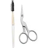 Image de Tweezerman, Pinceau de maquillage, Ciseaux et brosse de modelage des sourcils en acier inoxydable (Sourcils)