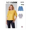 Image de Patron New Look 6708 - Top Femme avec manches raglan, froncé à la couture du 34 au 46 (FR) - Model FR 34-46