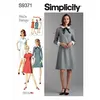 Image de Patron Simplicity 9371 - Robe pour femme et femme avec variations de col, de manchette et de manche 36 au 54 FR - Model FR 36-44