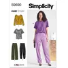 Image de Patron Simplicity 9690 - Top et pantalon du 36 au 54 (FR) - Model FR 36-44