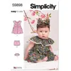Image de Patron Simplicity 9898 - Robe, culotte et bandeau pour bébé - Model 1-18 mois