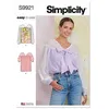 Image de Patron Simplicity 9921 - Haut avec variations de manches - Model FR 36-44
