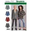 Image de Patron Simplicity 8697 Veste boutonnée pour femmes de 38 à 56 - Model (48, 50, 52, 54, 56)