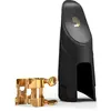 Image de D'Addario Ligature en si et bouchon pour saxophone ténor, Instruments à vent : accessoires, Or