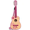 Image de Bontempi guitare en bois avec 6 cordes et bandoulière 75 cm rose