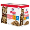 Image de Hill's Science Plan Adult Light poulet pour chat - En complément : 12 x 85 g sachets Hill's Science Plan Adult Light viande et poisson