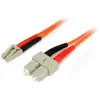 Image de StarTech 2 m de câble patch fibre optique multimode 50/125 duplex LC - SC - fibre optique Câble réseau (2 m), Câble réseau