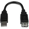 Image de StarTech USB 2.0 Extension 15cm - USB-A rallonge de câble vers prise femelle - Noir (0.15 m, USB 2.0), Câble USB