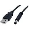 Image de StarTech.com Câble d'alimentation USB vers connecteur annulaire de type M - Cordon CC USB vers 5,5 mm 5 V - 2 m - Câble d'alimentation - USB (alimentation uniquement) (M) pour prise CC 5,5 mm (M) - 2 m - moulé - noir