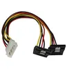 Image de StarTech.com Câble répartiteur d'alimentation en Y LP4 vers 2 SATA à angle droit et verrouillage 30 cm - LP4 4 broches vers deux SATA - Adaptateur secteur - alimentation interne 4 plots (M) pour alimentation SATA (F) - 30 cm - verrouillé, connecteur