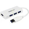 Image de StarTech WHITE 4 PORT MINI USB 3.0 HUB (USB-A, 4 ports), Station d’accueil + hub USB, Blanc