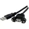 Image de StarTech 90cm USB A Aperture Mount Cable Bu/St - USB Extension Cable - Built-in Socket Cable Extension (0.90 m, USB 2.0), Câble USB