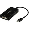 Image de StarTech Adaptateur Mini DisplayPort vers HDMI / DVI / VGA - Convertisseur mDP 3-en-1 - 1920x1200/1080p - (DVI, HDMI, VGA, 10 cm), Adaptateur données + vidéo, Noir