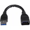 Image de StarTech Câble de rallonge USB 3.0 de 15 cm - rallonge de câble USB 3 type A - mâle/femelle - noir (0.15 m, USB 3.2 Gen 1), Câble USB