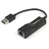 Image de StarTech USB 2.0 to 10/100 Fast Network Adapter (USB, RJ45 (1x)), Adaptateur réseau, Noir