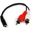 Image de StarTech Câble femelle 3,5 mm - RCA (Cinch) x2 0,15 m noir (MUFMRCA) (0.15 m, Câbles Cinch), Câble audio