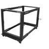 Image de StarTech.com Rack de serveur réglable à cadre ouvert 12U 4 montants - Bâti rack avec roulettes et gestion de câbles (4POSTRACK12U) - Rack cadre ouvert - noir - 12U - pour P/N: CABSCREWM5B, CABSCREWSM5, CABSCREWSM5B, CABSCREWSM62, CABSCREWSM6B, CABSCRW