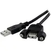 Image de StarTech 60cm USB A Aperture Mount Cable Bu/St - USB Extension Cable - Built-in Socket Cable Extension (0.60 m, USB 2.0), Câble USB