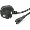 Image de StarTech Cordon D'Alimentation De 1m Avec Fiche Uk Vers C7 (1 m), Câble d'alimentation, Noir