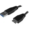 Image de StarTech Câble SuperSpeed USB 3.0 A vers Micro B 15cm Slim - St/St - Câble de connexion USB 3.0 - Noir (0.15 m), Câble USB
