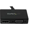 Image de StarTech.com Adaptateur audio / vidéo de voyage - Convertisseur 2-en-1 DisplayPort vers HDMI ou VGA - 1920x1200 / 1080p - Noir - Convertisseur vidéo - DisplayPort - HDMI, VGA - noir