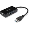 Image de StarTech USB 3.0 Gigabit Ethernet and USB 3.0 Hub (USB-A, 2 ports), Station d’accueil + hub USB, Noir