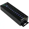 Image de StarTech 10 PORT INDUSTRIAL USB 3.0 HUB (USB-B, 10 ports), Station d’accueil + hub USB, Noir