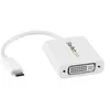 Image de StarTech Adaptateur vidéo USB Type-C vers DVI - Convertisseur USB-C vers DVI-I - M/F - 1920x1200 - Blanc (CDP2DVIW) - Adaptateur vidéo externe - USB-C - DVI - blanc - pour P/N: TB4CDOCK