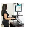 Image de Startech Poste de travail debout ergonomique - Bureau assis-debout avec hauteur réglable par ressort pneumatique (ARMSTS) - Kit de montage (plaque de serrage, tiroir à clavier, bras pneumatique, base, support de plateau de clavier, station de travail, p