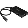 Image de StarTech Hub USB-C 3 ports avec Gigabit (USB-C, 3 ports), Station d'accueil + hub USB, Noir
