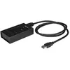 Image de StarTech Hub USB 4 ports - Métal - USB-A vers 3x USB-A et 1x USB-C - USB 3.0 - Hub USB industriel... (USB-B, 4 ports), Station d’accueil + hub USB, Noir
