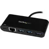 Image de StarTech 3PT USB 3.0 C HUB + GBE PD 2.0 (USB-C, 3 ports), Station d’accueil + hub USB, Noir