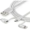 Image de StarTech Câble USB Lightning - Câble de charge USB-C Micro-B - 1m - tressé - Argent - Câble USB vers (1 m, USB 2.0), Câble USB