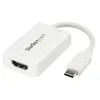 Image de StarTech.com USB C HDMI - Adaptateur USB-C vers HDMI - 4K 60 Hz - USB Power Delivery - Convertisseur USB Type-C - M/F - Blanc - Adaptateur vidéo externe - USB-C - HDMI - blanc