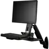 Image de StarTech Poste de travail assis/debout à fixation murale - 1 moniteur jusqu'à 60,96 cm 24 pouces - VESA - (Mur, 24", 8 kg), Support de moniteur, Noir