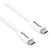 Image de StarTech Câble USB-C - USB-C 2 m Blanc (TBLT3MM2MW) (2 m, USB 3.2 Gen 2, 100 W), Câble USB