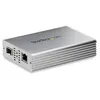 Image de StarTech.com Convertisseur fibre optique vers RJ45 avec fente SFP+ ouverte - 10GBASE-T - Ethernet à fibre 10 Gb (MCM10GSFP) - Convertisseur de média à fibre optique - 10GbE - 10GBase-LR, 10GBase-SR, 10GBase-T - RJ-45 / SFP+