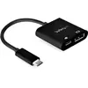 Image de StarTech USB de type C vers (DP, USB-C, 4.30 cm), Adaptateur données + vidéo, Noir