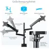 Image de StarTech com ARMDUALPIVOT, Pince, 16 kg, 81,3 cm (32"), 100 x 100 mm, Réglage de la hauteur, No (Tables, 32", 16 kg), Support de moniteur, Noir