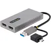 Image de StarTech com 107B-USB-HDMI, USB Type-A, USB Type-C, Sortie HDMI, 3840 x 2160 pixels (HDMI, USB-A, USB-C, 10 cm), Adaptateur données + vidéo, Gris