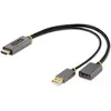Image de StarTech com 1ft (30cm) HDMI to DisplayPort Adapter Cable, Active 4K 60Hz HDMI 2.0 to DP 1.2 Convert (0.30 m), Câble vidéo, Noir, Gris