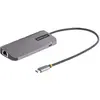 Image de StarTech com 127B-USBC-MULTIPORT, Avec fil, USB 3.2 Gen 1 (3.1 Gen 1) Type-C, 100 W, 10,100,1000 Mbi (USB-C), Station d’accueil + hub USB, Gris